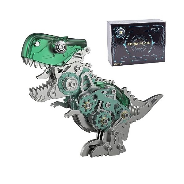 Explorers Puzzle 3D en métal, 160 pièces, puzzle dinosaure 3D, kit de modélisation pour adultes et adolescents, créatif, vert