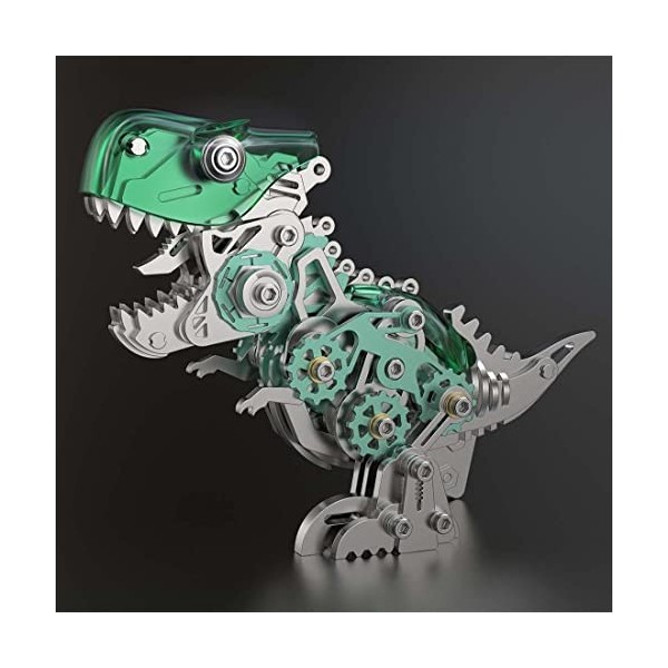 Explorers Puzzle 3D en métal, 160 pièces, puzzle dinosaure 3D, kit de modélisation pour adultes et adolescents, créatif, vert