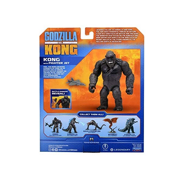 Monsterverse MNG01510 Figurine de Godzilla vs Kong - 15,2 cm - Kong de la terre creuse avec avion de combat