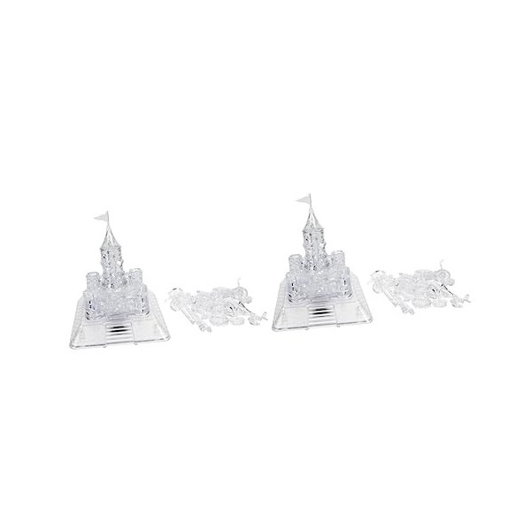 Toyvian 2 Ensembles Casse-tête du Château De Cristal Puzzle De Cristal De Château 3D Jeu Dassemblage De Puzzles Ornement De 