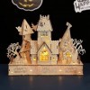 KaAfaL Puzzles 3D en Bois Halloween Maison Éclairage Atmosphère Décoration Casse-tête Jeu for Halloween DIY Artisanat Kits Ca