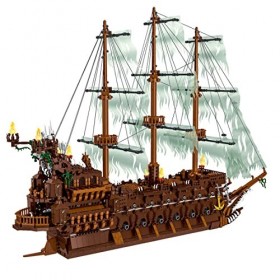 Explorers Bateau pirate médiéval Technique Briques de construction Modèle Bateau Bateau Kits de jouets de construction, cadea