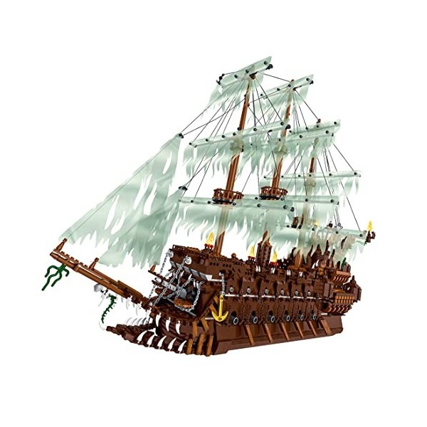 PODI Bateau Pirate Médiéval Blocs de Construction, 3658pièces Navire dhorreur Médiéval Jouet de Construction Compatible avec 