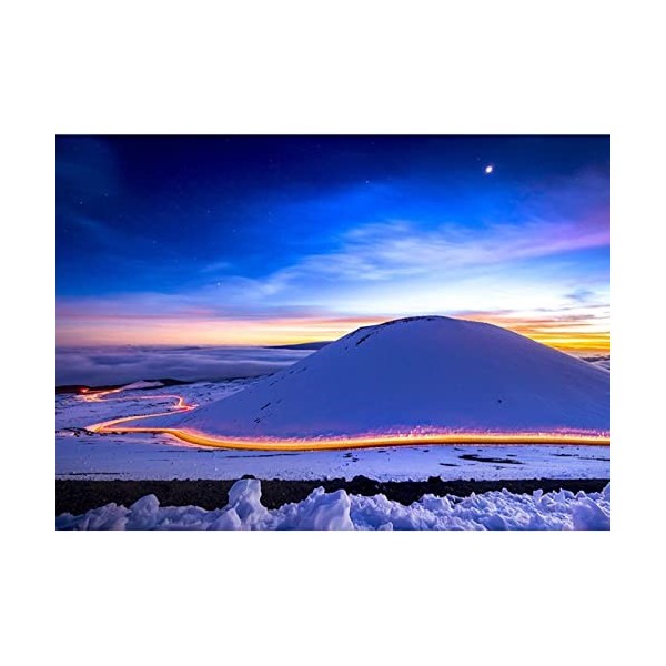 Puzzle 3D 1500 p - snow mountain,1500 Puzzle 3D Abstrait Salon Décoration De La Maison Cadeau le fini mesure 87 x 57 cm une f