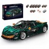 Mould King 13091D Roadster hypercar P1 Block Kit, 1: 8 échelle de Course MOC Moteur télécommande avec éclairage STEM Educatio