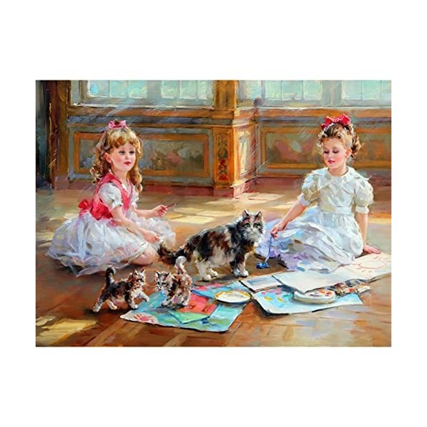 Puzzle Bois Adulte painting,1500 Puzzle 3D Abstrait Salon Décoration De La Maison Cadeau le fini mesure 87 x 57 cm une fois t