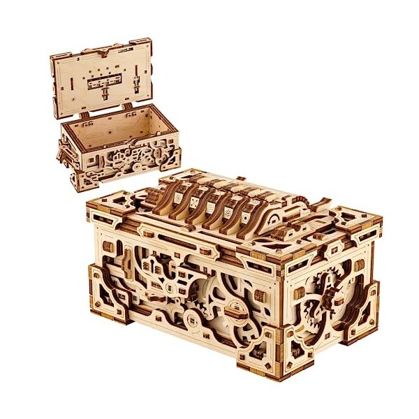 Wood Trick Enigma Boîte de puzzle 3D en bois pour adultes et enfants à construire – Kits de modèles mécaniques pour adultes e