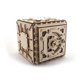 Ugears Modèle de Coffre-Fort en Bois Puzzle 3D Mécanique à Monter soi-même | Fonctionnel, Design/Coffre-Fort avec Serrure à