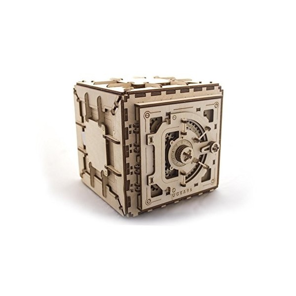 Ugears Modèle de Coffre-Fort en Bois Puzzle 3D Mécanique à Monter soi-même | Fonctionnel, Design/Coffre-Fort avec Serrure à