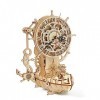 DIYET Puzzle 3D Bois, Armes Médiévales Puzzle 3D, 123pièces Horloge Bateau Pirate Assemblage Créatif Décoration de Table pour