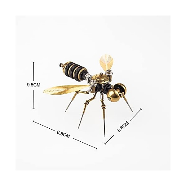 YANYUESHOP 90Pcs 3D Steampunk Insect Metal Puzzles Model Kits Mechanical Crafts - Bee, Ornament for Desk Toys Home Decor Coll