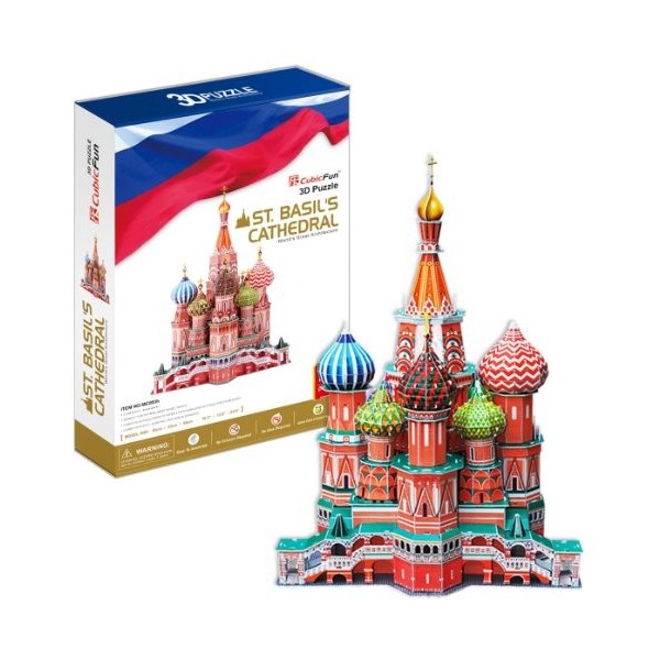 St. Basils Cathedral - World Great Architecture - 173 Pieces BIG SIZE 3D Puzzle - Cubic Fun Series japan import 