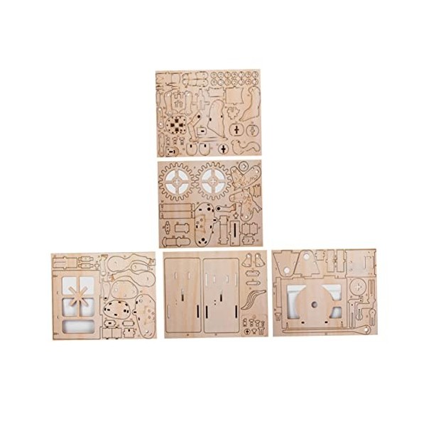 Vaguelly 3 Pièces en Bois Puzzle Bois 3D Assemblée Jigsaw Stéréoscopique Puzzle Mécanique Puzzles pour LAssemblage Puzzle St