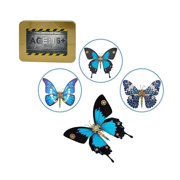 GOUX Puzzle 3D - Kit de modélisation - Puzzle papillon 3D en métal - Pour adultes - Modèle 3D - Cadeau dornement DIY - Avec 