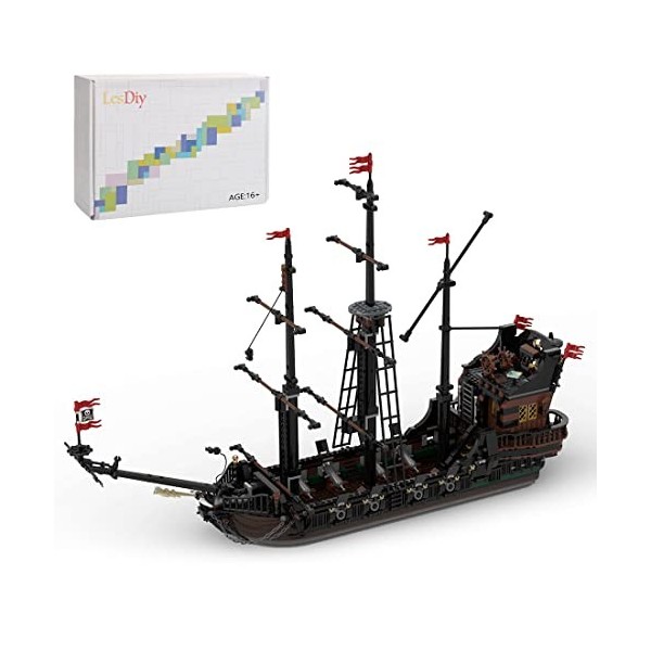 SRYC MOC-36789 Briques de construction de bateau pirate médiéval - 1411 blocs de serrage - Bateau médiéval MOC - Compatible a