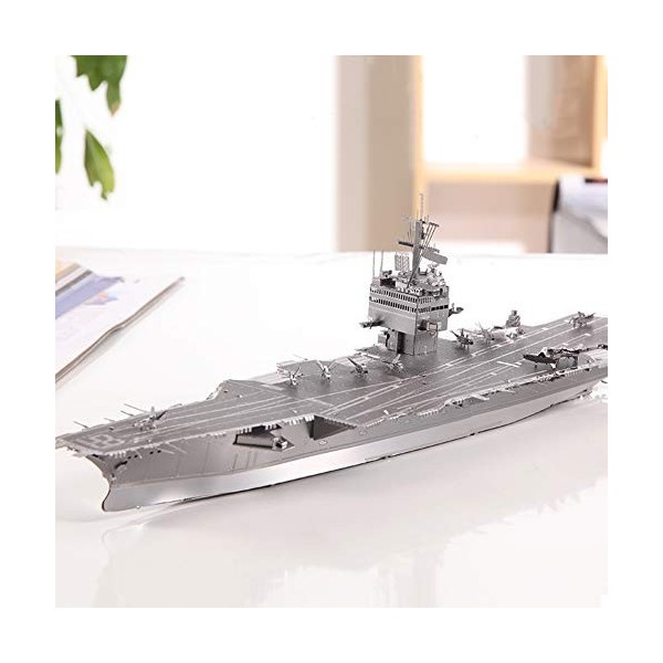 SY-Heat Modèle Navire Porte-Avions de modèle assemblé Casse-tête en métal Navire de Guerre Statue décoration Jouets Puzzle 3D