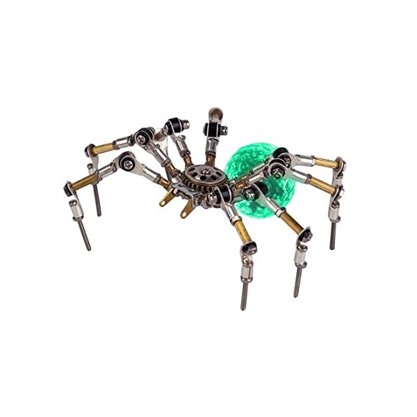 Novaray Puzzle 3D en métal, 270 pièces, modèle araignée, kit de bricolage avec boule de cristal LED de 3 cm, kit de montage 3