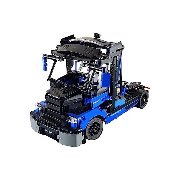 SRYC Jouet de camion technique - Modèle de construction - 808 pièces - MOC-61058 - Bleu - Jouet de camion - Kit créatif - Cad