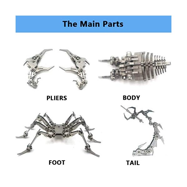 Insecte Scorpion Roi 3D Acier Métal Bricolage Mixte Mobilité Miniature Modèle Kits Puzzle Jouets Épissage Hobby Construction 