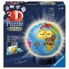 Ravensburger - Puzzle 3D Ball illuminé - Globe terrestre - A partir de 6 ans - 72 pièces numérotées à assembler sans colle - 