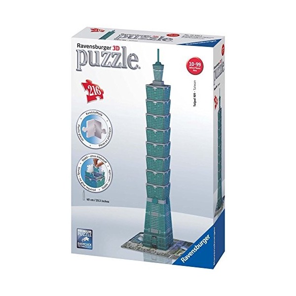 Ravensburger - 12558 - Puzzle 3D - Puzzleball Building 216P - Taipei