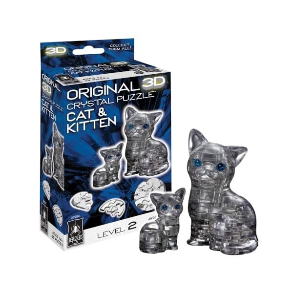 Original 3D Crystal Puzzle - Cat & Kitten Black