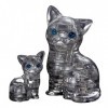 Original 3D Crystal Puzzle - Cat & Kitten Black