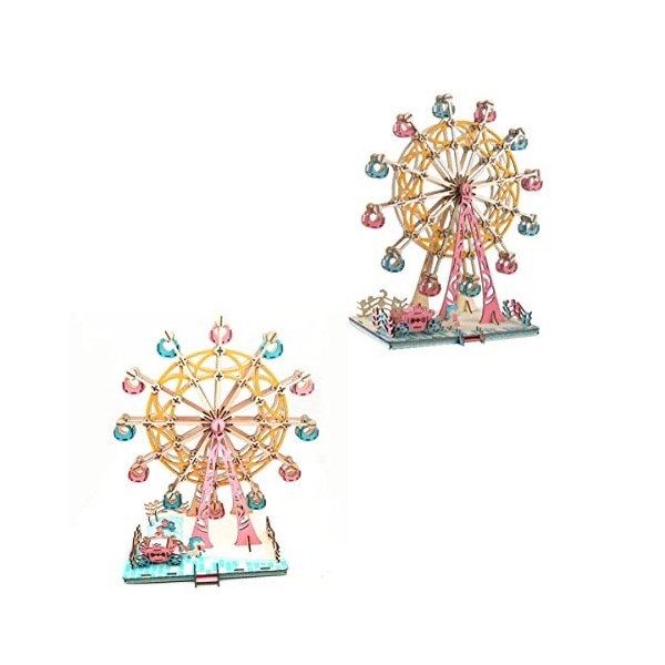 ibasenice 2 Pièces Énigmes Scie Sauteuse Casse-tête 3D Puzzle 3D en Bois Enfant Cadeau Bambou