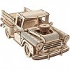 UGEARS Puzzle 3D Bois Kit - Camion Classique des années 1950 Pickup Lumberjack Truck Maquette Voiture à Construire - Maquette