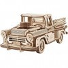 UGEARS Puzzle 3D Bois Kit - Camion Classique des années 1950 Pickup Lumberjack Truck Maquette Voiture à Construire - Maquette