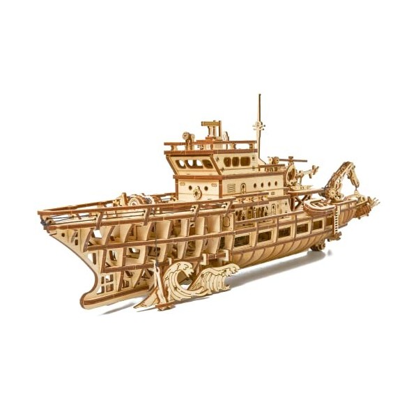 Wood Trick Yacht Casse-tête mécanique 3D en bois pour adultes et enfants à construire - Kits de modélisme pour adultes - DIY 