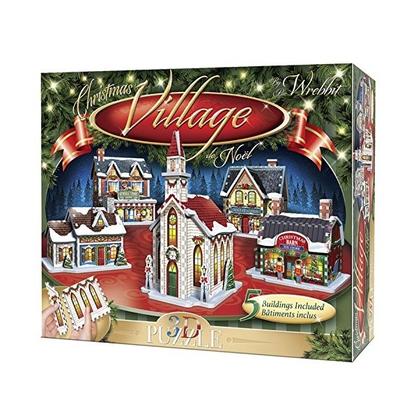 Wrebbit Puzzle 3D Village de Noël 116 pièces de Grande Taille