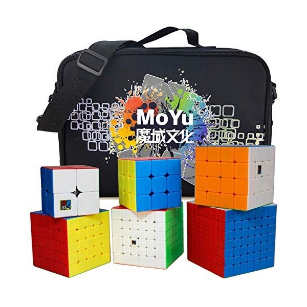 Oostifun FunnyGoo 6 Ensemble de Cubes Magiques sans Autocollant avec Sac de Transport spécial, 2x2 3x3 4x4 5x5 6x6 7x7 Ensemb