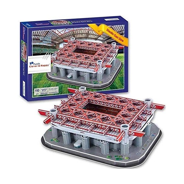 CMO Stade 3D Puzzle， Modèle de Stade du Milan AC San Siro Sports, Casse-tête Souvenir 14"X 11" X 4" 