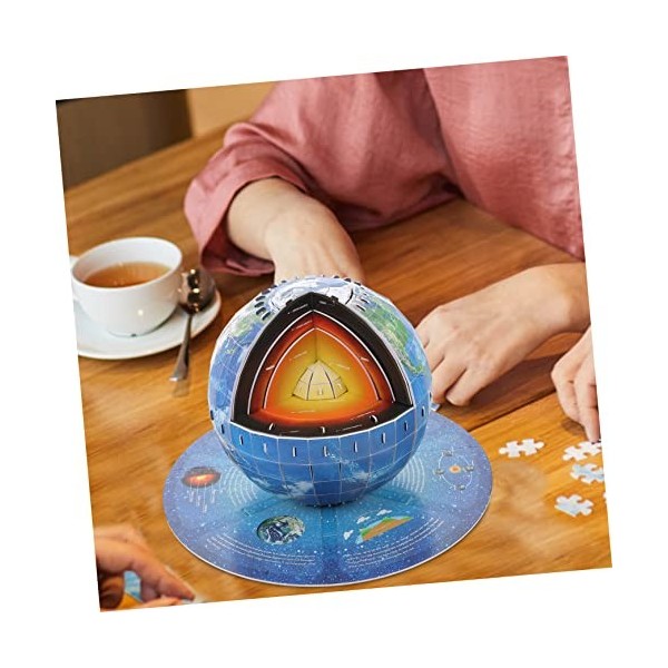 TOYANDONA 3 Ensembles Puzzle Terre 3D Puzzles De lespace pour Les Enfants De 8 à 10 Ans Casse-tête 3D Jouet Globe Terrestre 