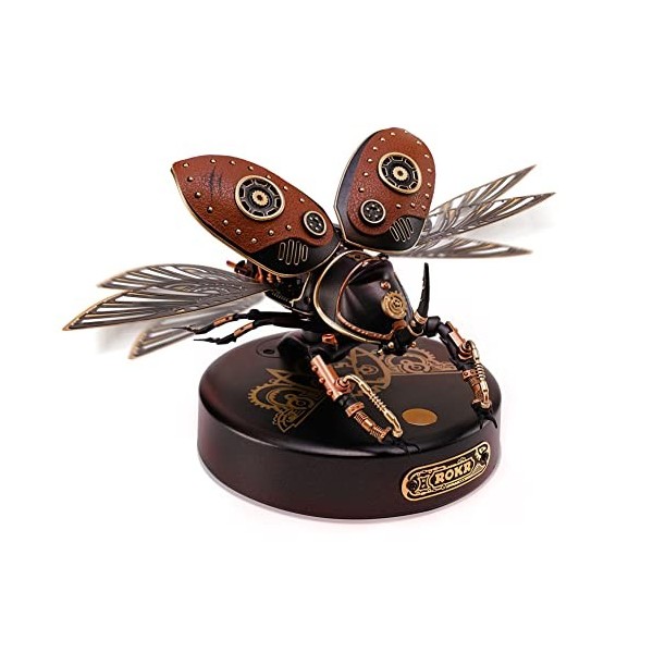 ROKR 3D Metal Puzzles Rhinocéros Coccinelle Modèles réduits de Moteurs en Plastique pour Adultes à Construire Mécanique Age C