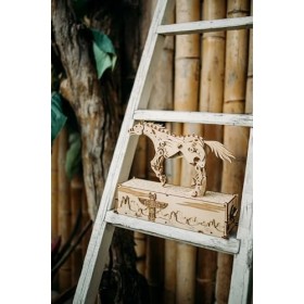 Wood Trick Mustang Puzzles 3D en bois pour adultes et enfants à construire – Mouvement mécanique – Projet dingénierie – Puzz