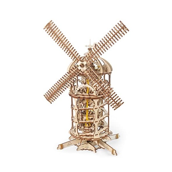 UGEARS Moulin 3D - Miniature Mécanique en Bois - Puzzle A Encastrement Adulte - Puzzle A Construire Tour de Moulin - Jeu Educ