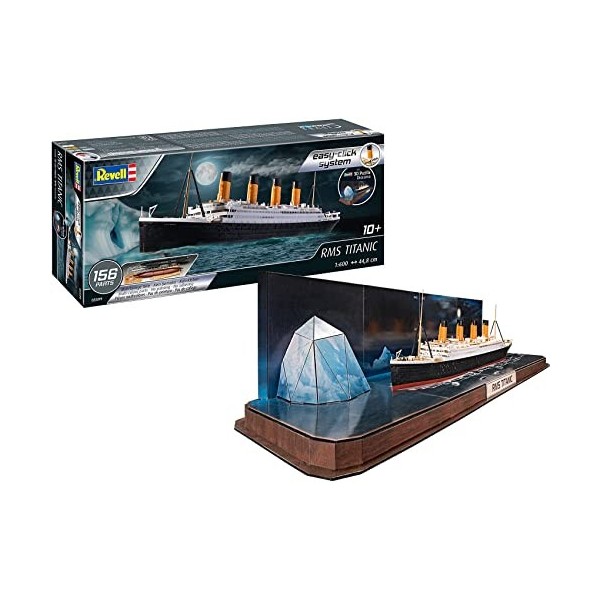 Revell-5599 Revell 05599 RMS Titanic + Puzzle 3D Iceberg modèle Bateau à Construire 1:600, RV05599, Multicolore