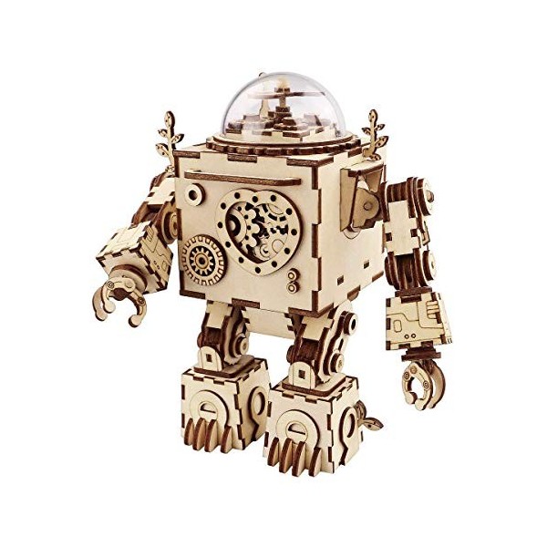 Think Gizmos Kit Puzzle 3D à Construire Robot Musical TG714 - Maquette en Bois Puzzle Adulte et Enfant à Faire Soi-Même avec 