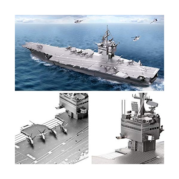 Piececool Puzzles métalliques 3D pour adultes, USS Enterprise CVN-65 Kit de construction de modèle de Battleship 3D, jouet de