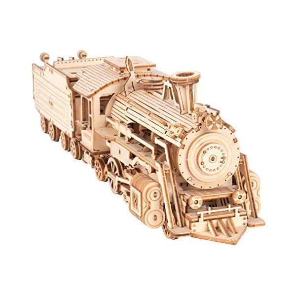 RoWood Puzzle 3D en bois pour adultes et adolescents - Kits de construction de train mécanique à léchelle - Prime Steam Expr