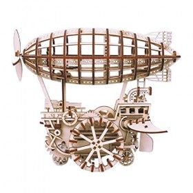 ROKR Puzzles en bois à ressort 3D avec engrenages mécaniques, locomotive, véhicule aérien, pendule véhicule aérien 