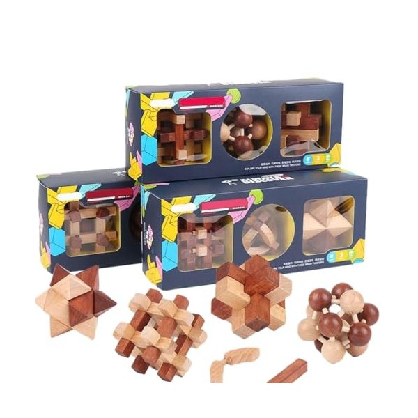 Purfresh Calendrier de lAvent 2023 pour enfants et adultes - 9 pièces - Puzzle en bois 3D - Puzzle en bois - 7,5 cm