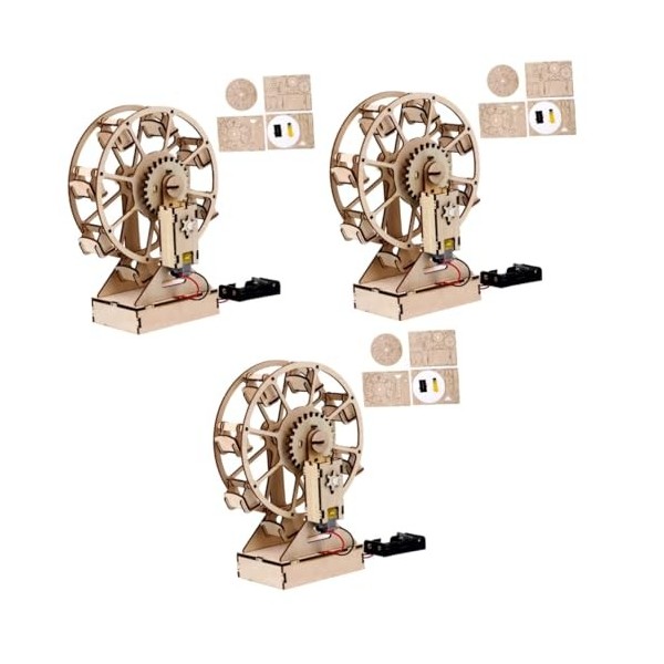 Totority 3 Pièces Assemblé Modèle Ornements 3D Puzzles pour Enfants 3D Jigsaw Puzzle 3D Enfants Puzzles Modèle Mécanique Joue