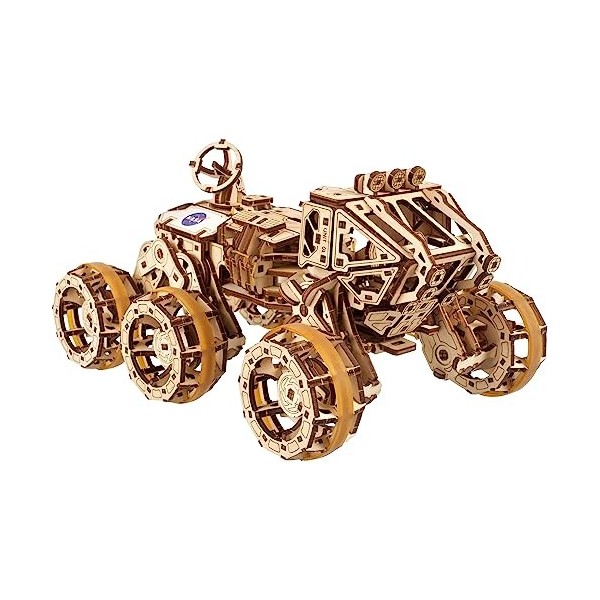 UGEARS Mars Rover Habité - Maquette Voiture à Construire pour Adultes - Puzzle 3D en Bois Mars Rover Voiture avec Traction In