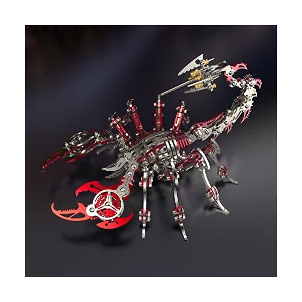 UpGLeuch Puzzle en métal 3D coloré pour adultes Scorpion - Jouet de construction 3D en métal avec outil - Jouet de bureau en 