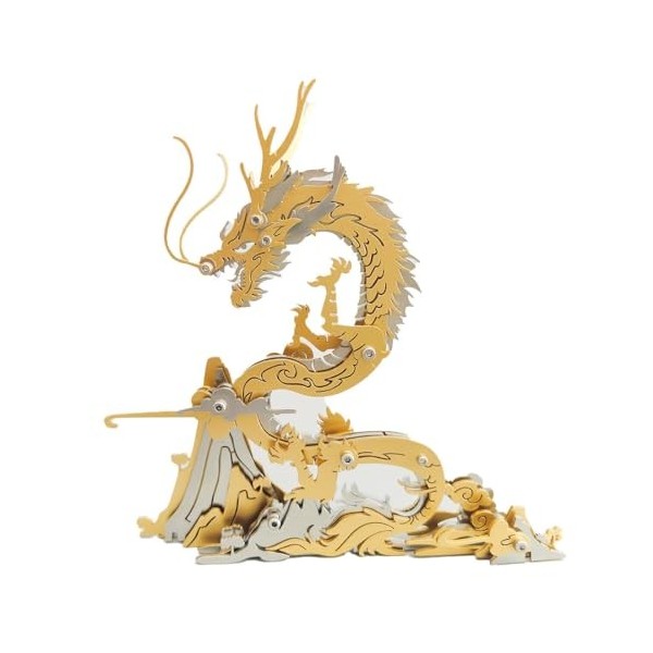 DUZU Puzzle en métal 3D pour adultes - DIY dragon en métal 3D - Puzzle 3D - 90 pièces - Découpe laser 3D - Modèle Steampunk -