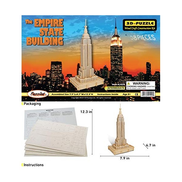 3D Natural The Empire State Building Wood Puzzle