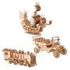 ifundom 9 Ensembles 3D Modèle De Bateau en Bois 3D Puzzle en Bois Jouet 3D Puzzle pour Les Adolescents Modèles De Voitures Pu